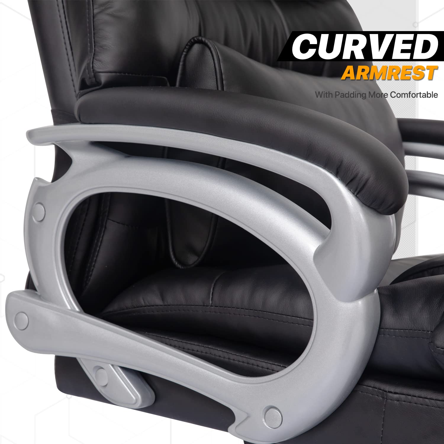Premium Executive Office Chair with Lumbar Support & Non-Slip PVC Chair Mat - Ergonomic Computer Desk Chair Set for Home & Office Workspaces - Perfect for Long Work Hours, Video Calls, and Professional Environments