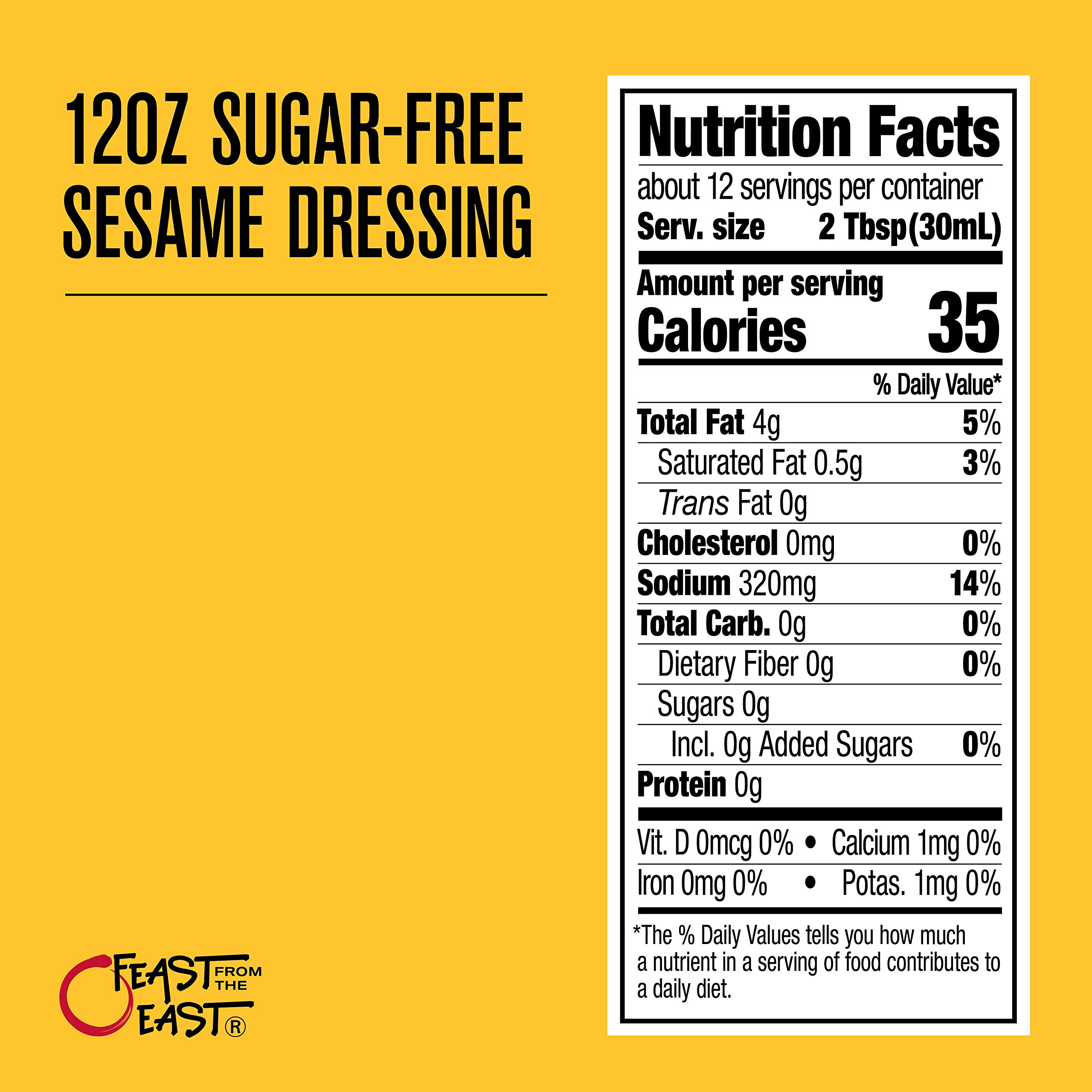Keto Sugar-Free Sesame Dressing 12oz - Gluten Free Chinese Salad Dressing for Healthy Meals