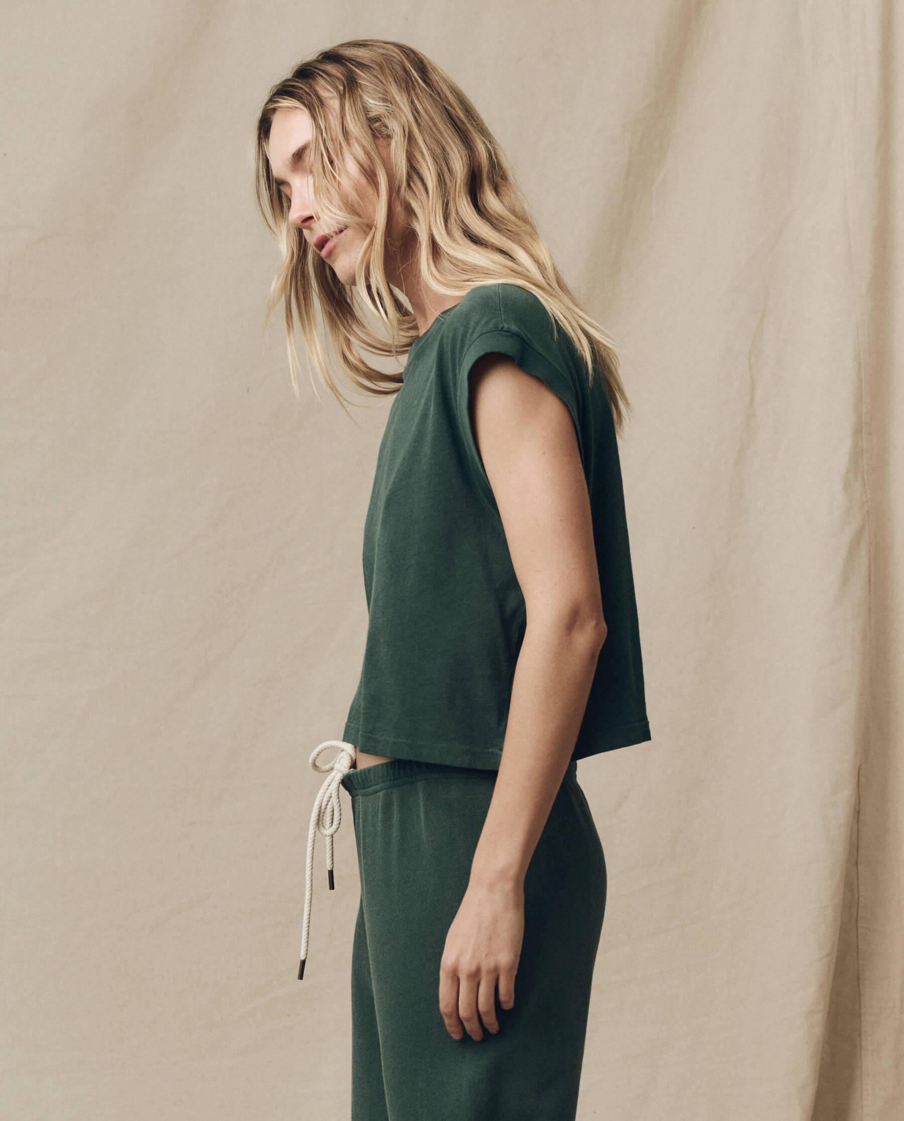 Square Neck T-Shirt for Women - Solid Deep Sea Green Color - Perfect for Casual Wear, Layering & Everyday Outfits