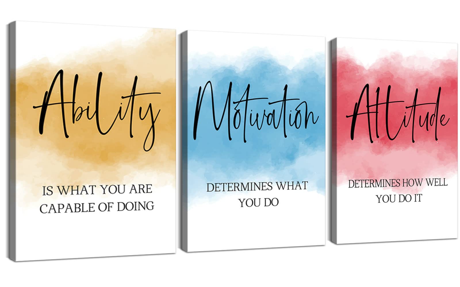 3-Piece Inspirational Wall Art Set - Motivational Posters with Positive Quotes - Office & Home Decor (16x24 Inches) - Perfect for Living Room, Bedroom & Workspace Motivation