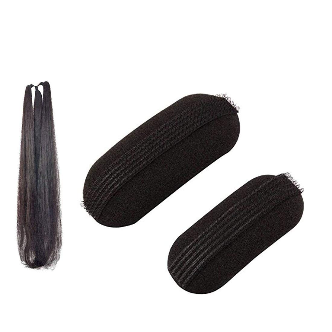 GadinFashion™ Black Hair Puff Maker, Juda Maker, Bun Maker & Hair Choti Extensions for Women & Girls - 3-Pack | Perfect for Updos, Braids, and Special Occasions