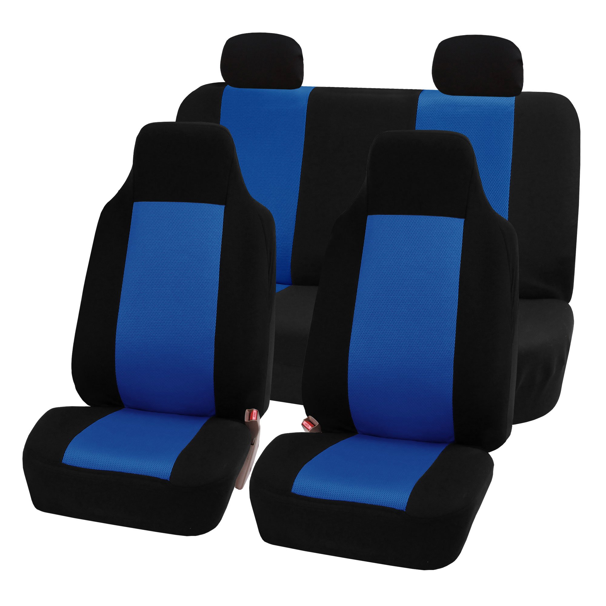 FH Group Universal Car Seat Covers Set - Blue Cloth for SUV, Sedan, Van | Home & Travel Comfort