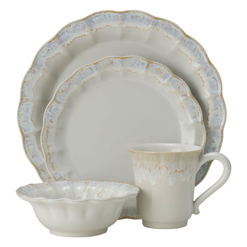 Mila 4-Piece Dinnerware Set - Elegant Plates, Bowls, Cups & Saucers for Everyday Dining & Entertaining