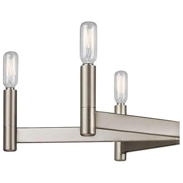 Kichler Erzo 6-Light Chandelier in Brushed Nickel - Modern Ceiling Light Fixture for Dining Room, Living Room & Bedroom