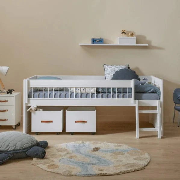 Cabin Bed Breeze - Sturdy Wooden Loft Bed with Ladder for Kids & Teens - Perfect for Small Bedrooms, Dorm Rooms & Space-Saving Kids' Rooms