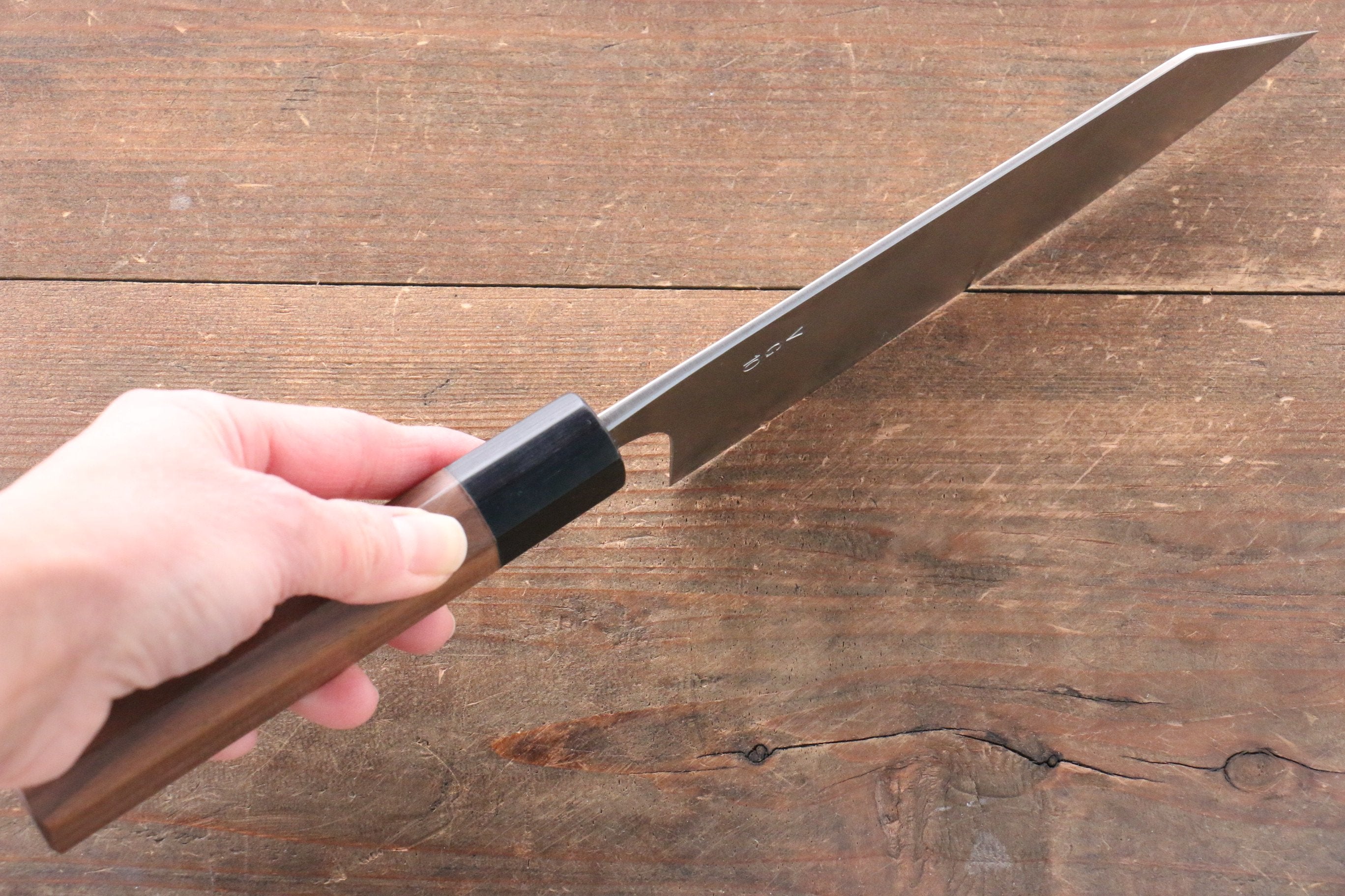 Nao Yamamoto VG10 Black Damascus Bunka Knife 165mm with Walnut Handle - Japanese Kitchen Knife for Slicing, Dicing, and Precision Cutting - Perfect for Home Chefs and Professional Kitchens