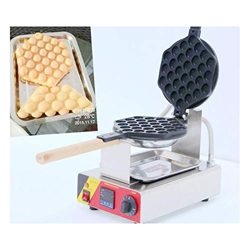 TECHTONGDA Stainless Steel Electric Bubble Egg Waffle Maker with Digital Display - Non-Stick Commercial Waffle Baker Machine 110V for Home, Cafe & Breakfast Business