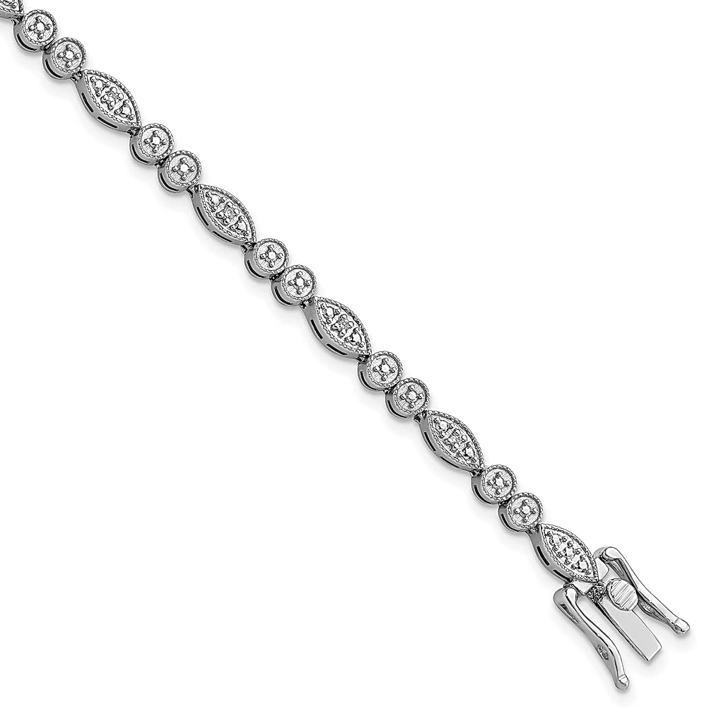 925 Sterling Silver Diamond Bracelet for Women - 7 Inch Fine Jewelry Gift for Her - Perfect for Anniversaries, Birthdays & Special Occasions