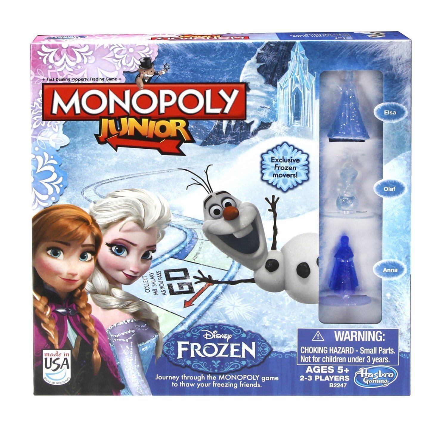 Monopoly Junior Game Frozen Edition - Disney Frozen-Themed Board Game for Kids Ages 5+ | Perfect for Family Game Night & Birthday Gifts
