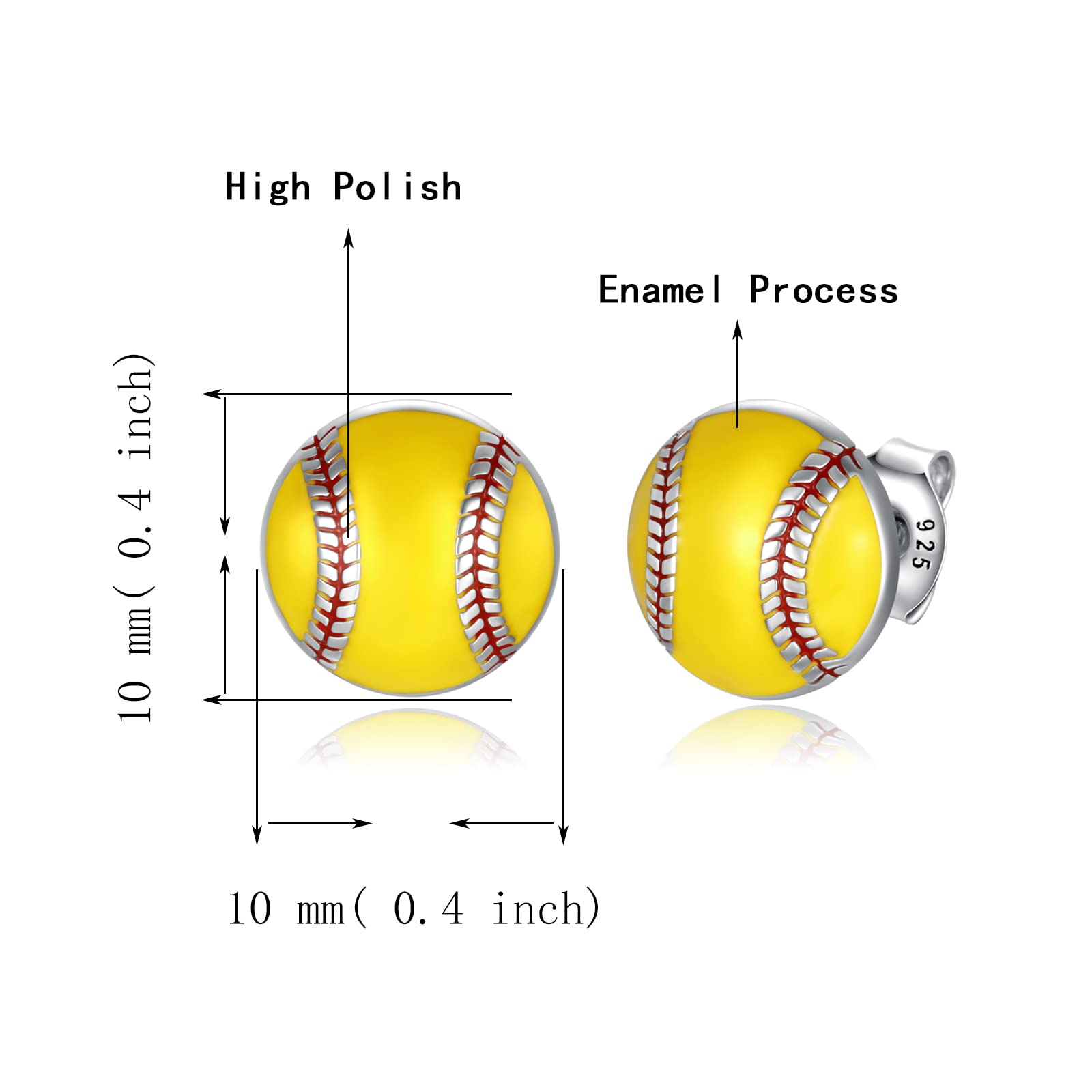925 Sterling Silver Sports Stud Earrings - Softball, Volleyball, Basketball, Baseball, Football & Soccer Jewelry | Hypoallergenic Gift for Women, Athletes, Moms & Sports Lovers | Perfect for Game Days, Team Spirit & Casual Wear