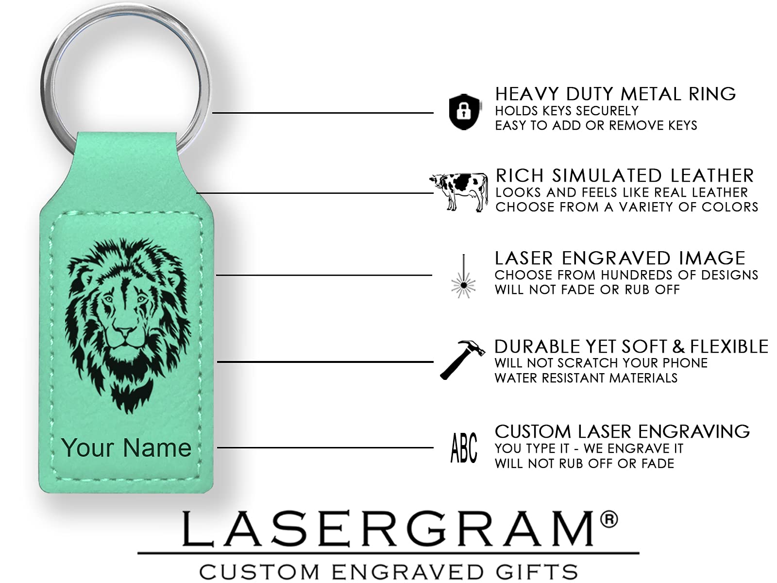 Custom Engraved LaserGram Rectangle Keychain - Tuna Fish Design - Perfect for Gifts, Promotions & Personal Use