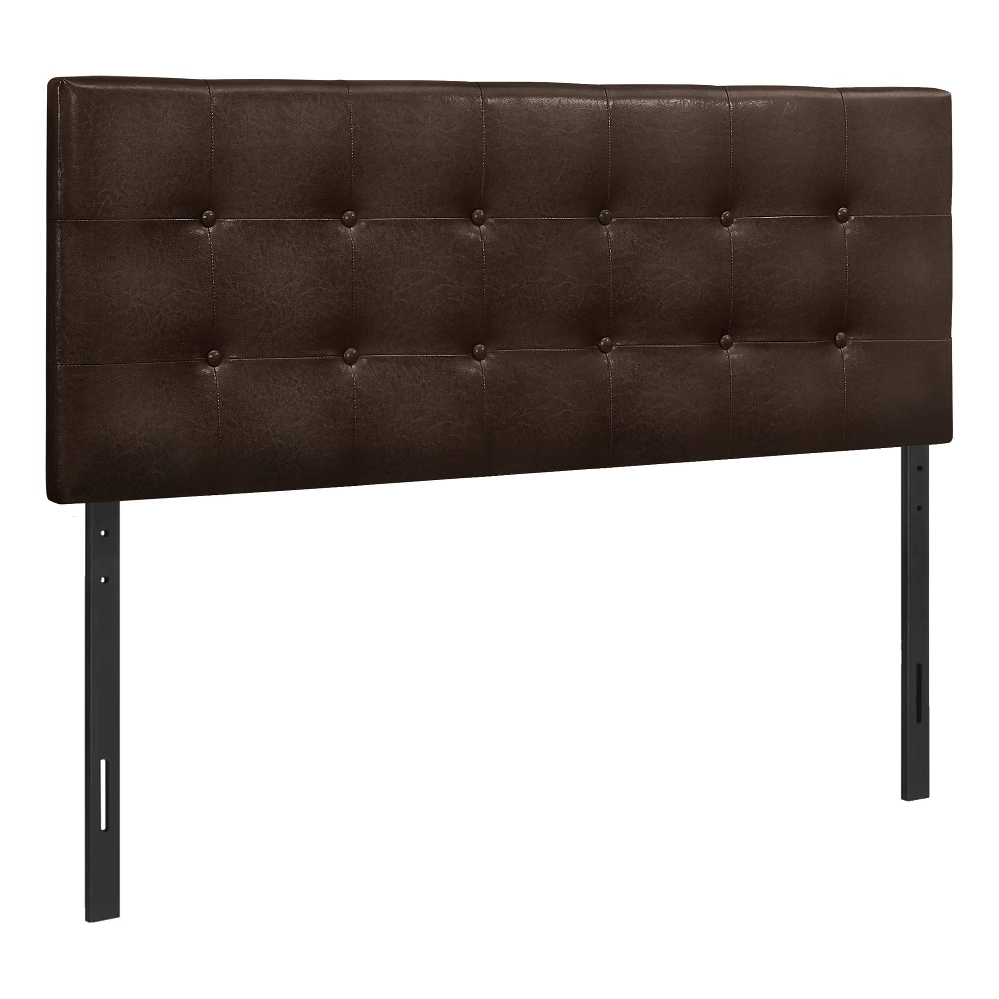 Full Size Brown Leather-Look Headboard Only - Modern Upholstered Bed Frame Headboard for Bedroom Decor - Perfect for Master Bedroom, Guest Room & Dormitory