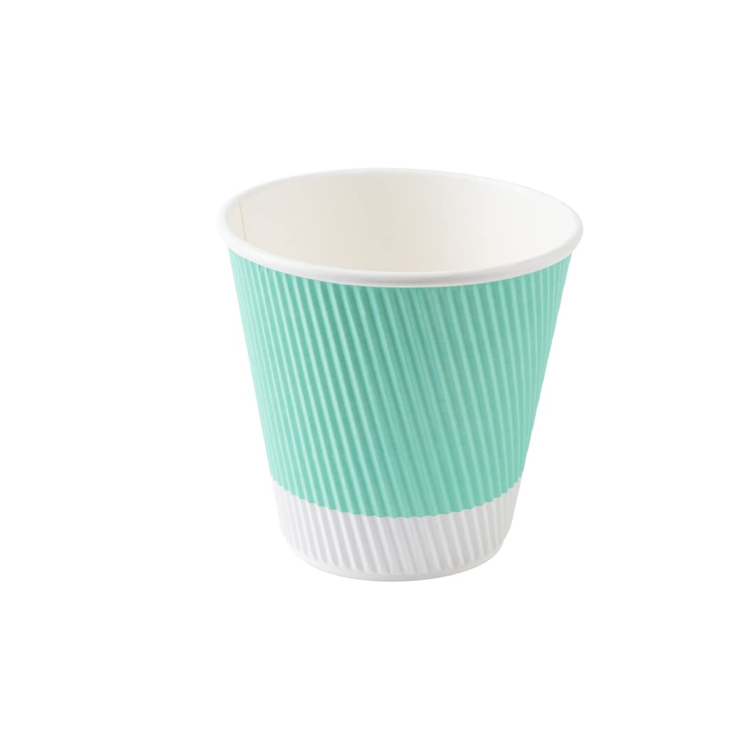 8oz Insulated Coffee Cups with Lids - 400 Pack Leakproof Ripple Wall Hot Cups | Eco-Friendly Disposable Paper Cups for Coffee, Tea, Hot Cocoa & Lattes | Perfect for Cafes, Offices & Home Use