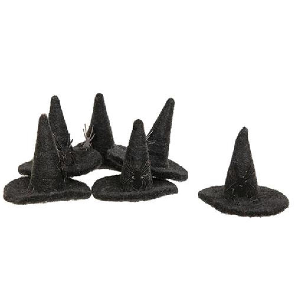 6-Pack Felted Witch Hat Bowl Fillers for Halloween Decorations - Perfect for Table Centerpieces, Party Favors, and DIY Crafts
