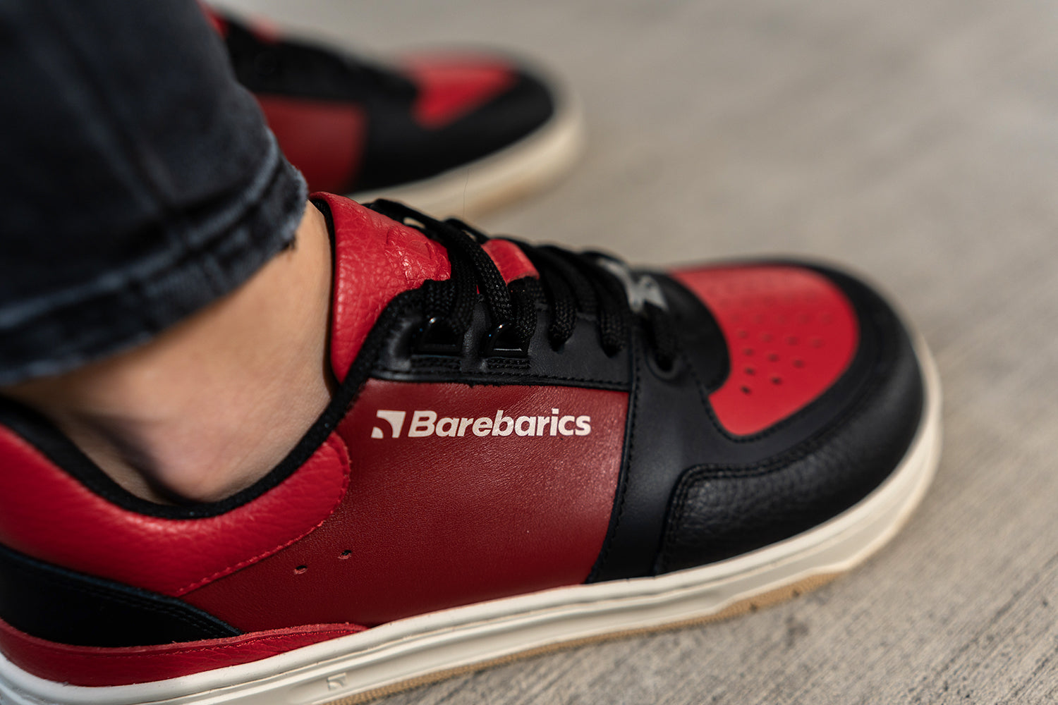 Barefoot Sneakers for Men & Women - Barebarics Wave Black & Red Minimalist Shoes | Lightweight & Flexible for Running, Walking & Gym Workouts
