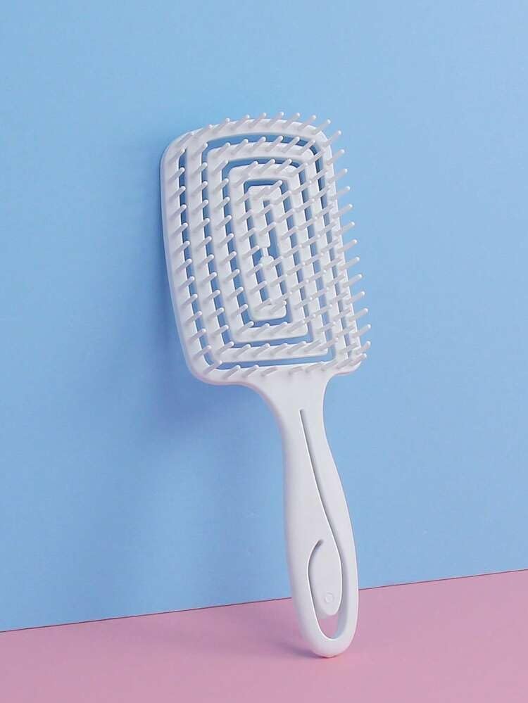 Hollow Hair Brush for Detangling & Styling - White Volumizing Hair Brush for Smooth & Shiny Hair - Perfect for Home, Salon & Travel Use