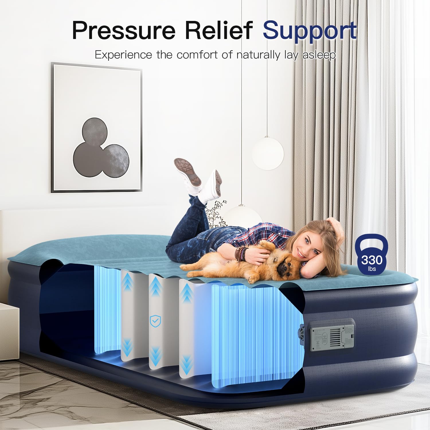 **Twin Air Mattress with Built-in Pump - 20