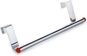 Stainless Steel Adjustable Over Cabinet Towel Bar Holder - 9 Inch Kitchen Hanger Hook for Drawer Storage (Pack of 2) | Perfect for Organizing Kitchen Towels, Oven Mitts & Utensils in Small Spaces