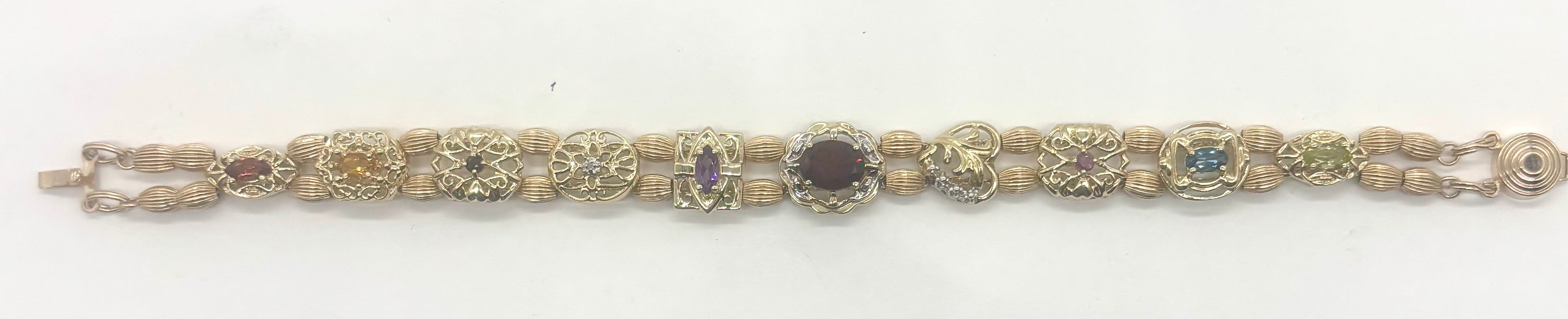 Multi Stone Slide Bracelet for Women - Adjustable Beaded Crystal Gemstone Bracelet for Stacking & Layering | Perfect for Everyday Wear, Gifts & Boho Fashion