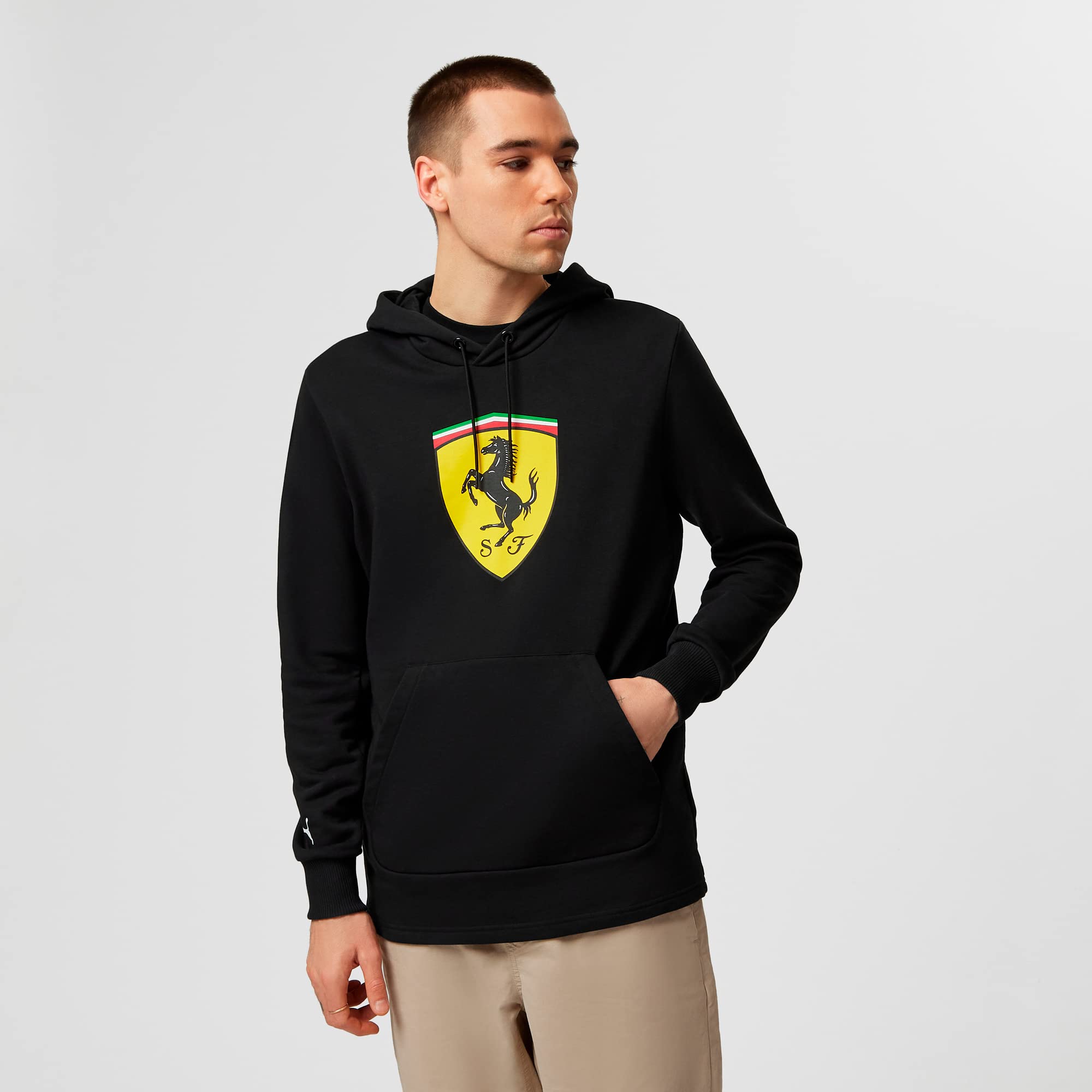 PUMA Scuderia Ferrari Shield Hoody for Men - Lightweight Fleece-Lined Pullover Hoodie - Perfect for Casual Wear, Gym & Outdoor Activities