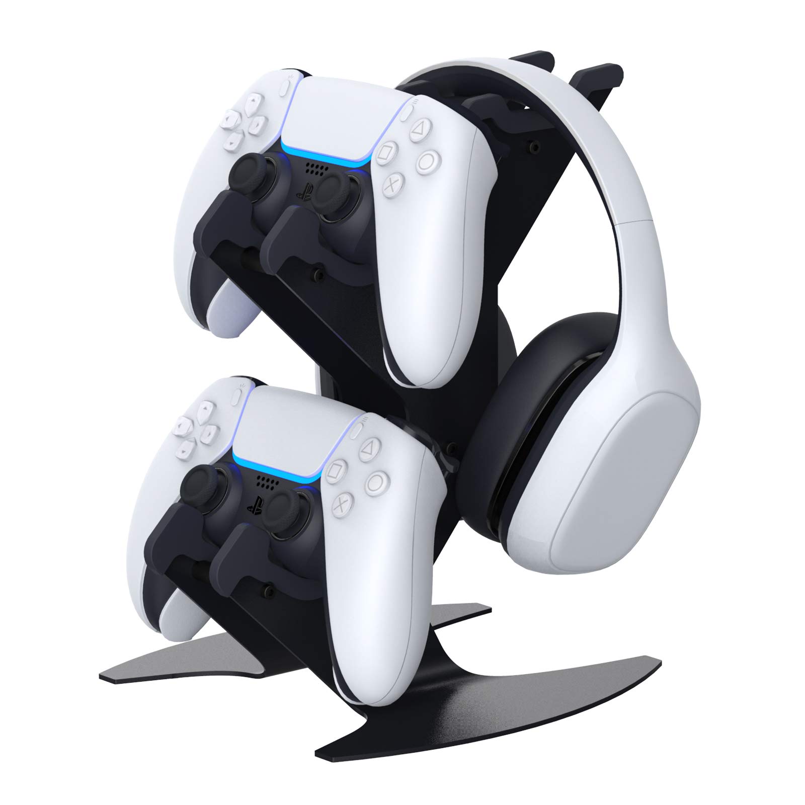 Universal Gaming Controller Stand - Aluminum Metal Holder for PS5, PS4, Xbox Series X/S, Xbox One & Nintendo Switch | Headset Mount & Gamepad Organizer | Perfect for Gaming Setup & Desk Organization