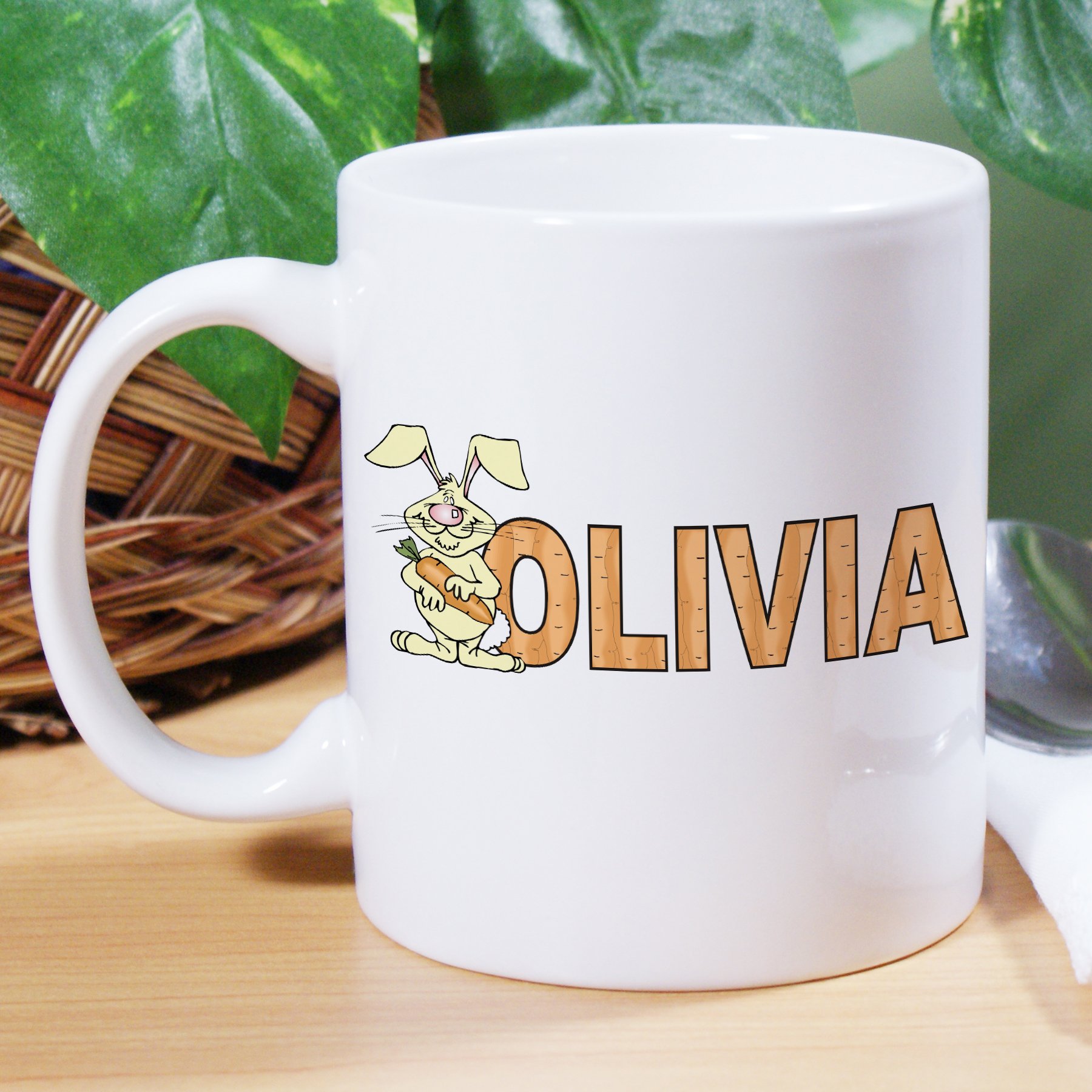 Personalized Easter Bunny Coffee Mug - 11 oz Ceramic Cup for Easter Gifts, Holiday Decor, and Cozy Morning Coffee at Home