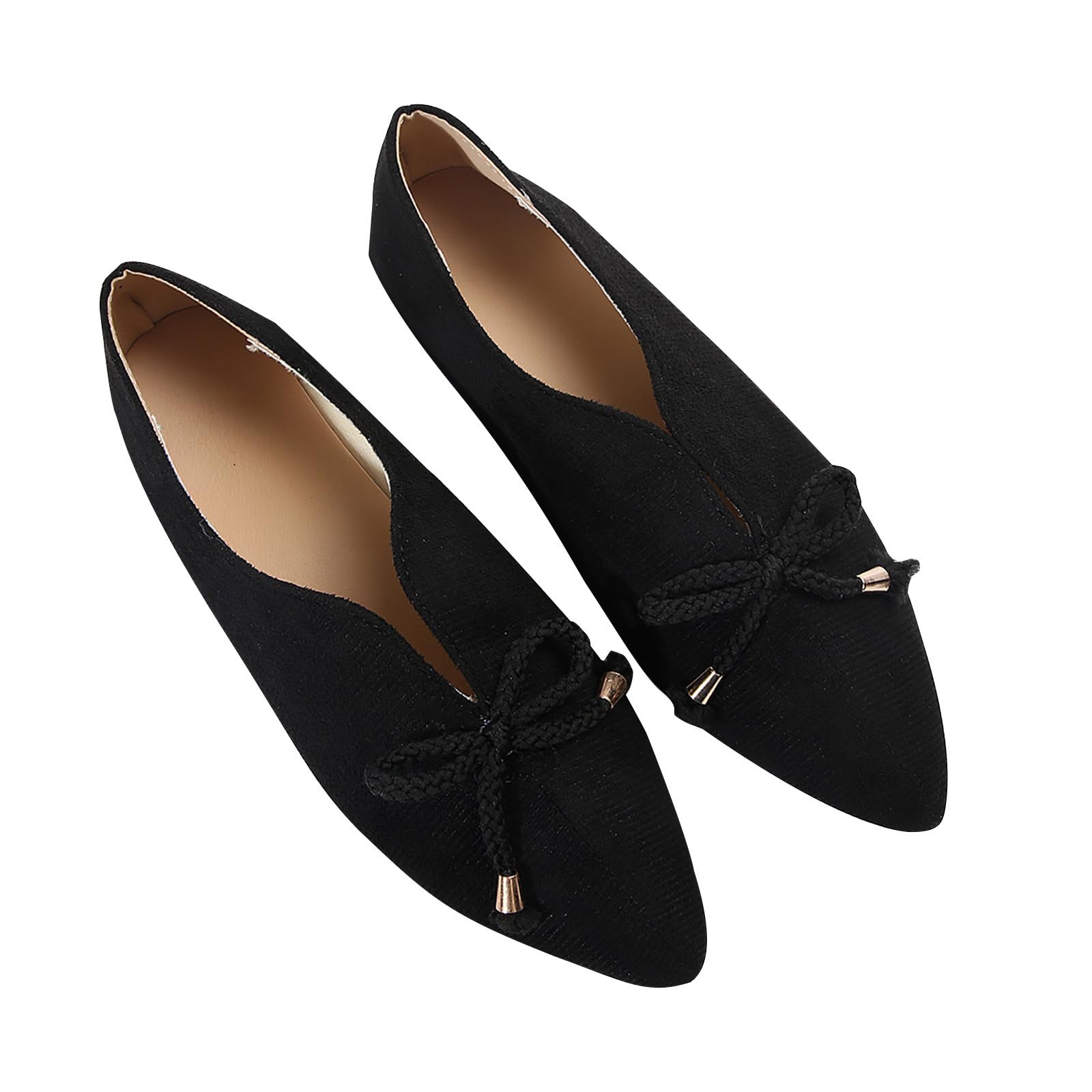 Women's Slip On Canvas Sneakers - Chunky Loafers with Pointed Toe & Matte Suede | Comfortable Casual Flats for Everyday Wear, Work & Walking