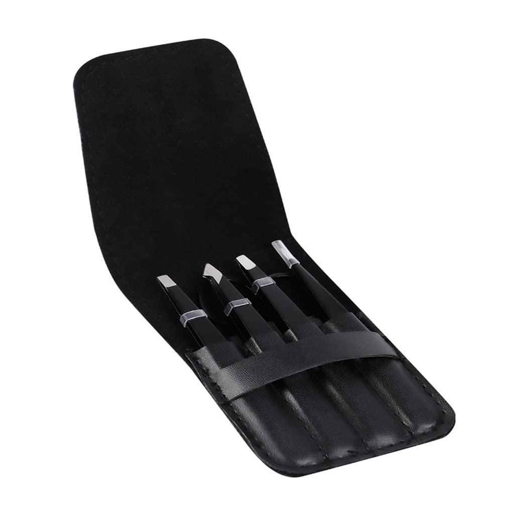 Professional Stainless Steel Eyelash Tweezers for Lash Extensions & Eyebrow Shaping - Precise Hair Removal Tool (Perfect for Salon, Home Use & Travel)