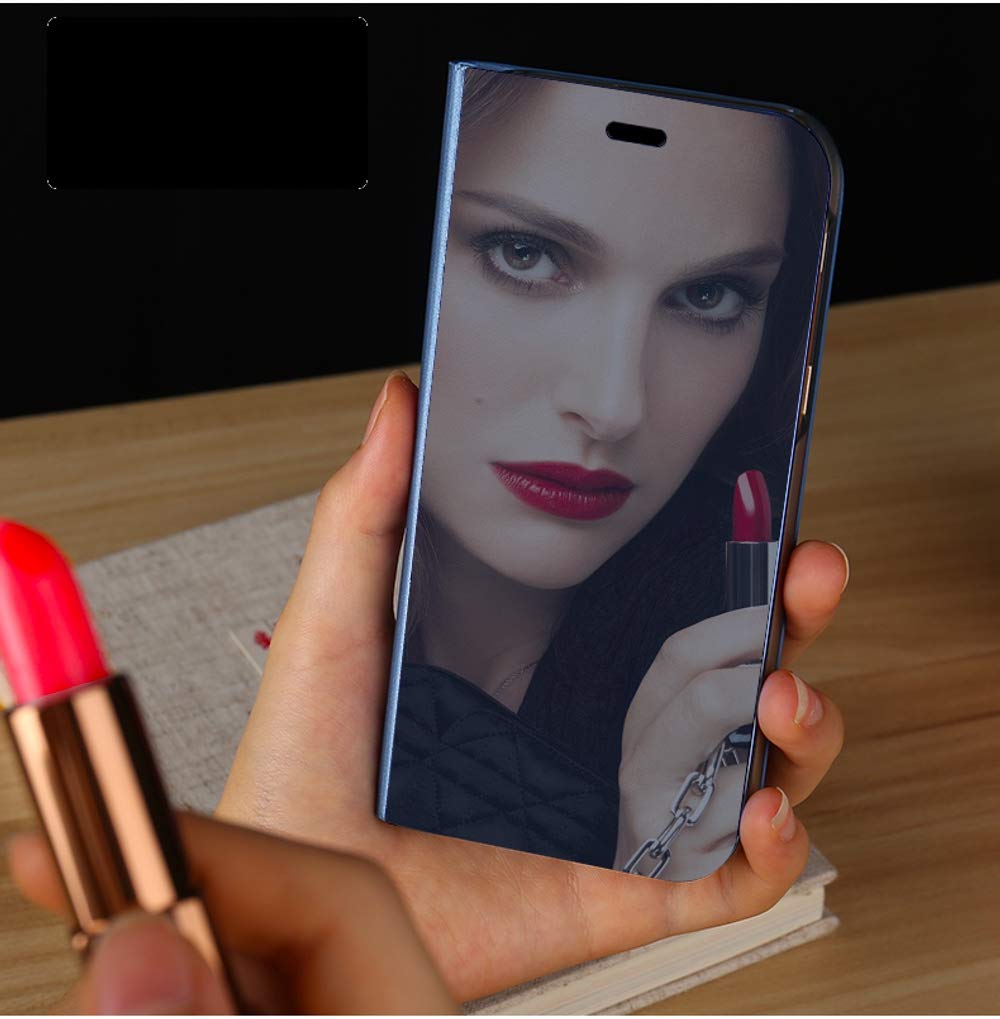 Luxury Mirror Design Clear View Smart Window Phone Case for Samsung Galaxy A52 - Wireless Charging Compatible Flip Cover with Makeup Mirror (Rose Gold) | Perfect for Makeup Touch-ups, Selfies & Everyday Protection