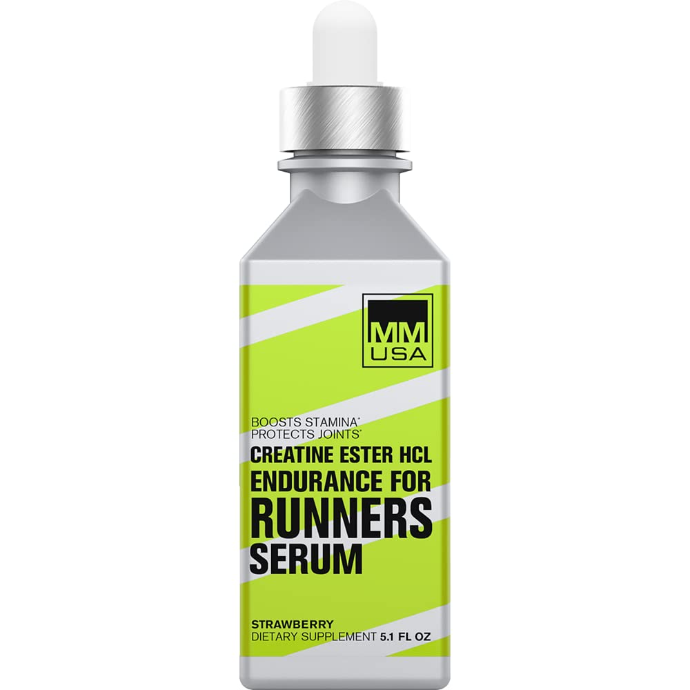 MMUSA Creatine Serum for Runners, Marathoners & Sprinters - Pre-Workout Energy Boost for Endurance Sports, Speed & Muscle Growth | Performance & Recovery Enhancer | Strawberry Flavor 5.1 Fl Oz | Ideal for Training, Competitions & Post-Workout Recovery