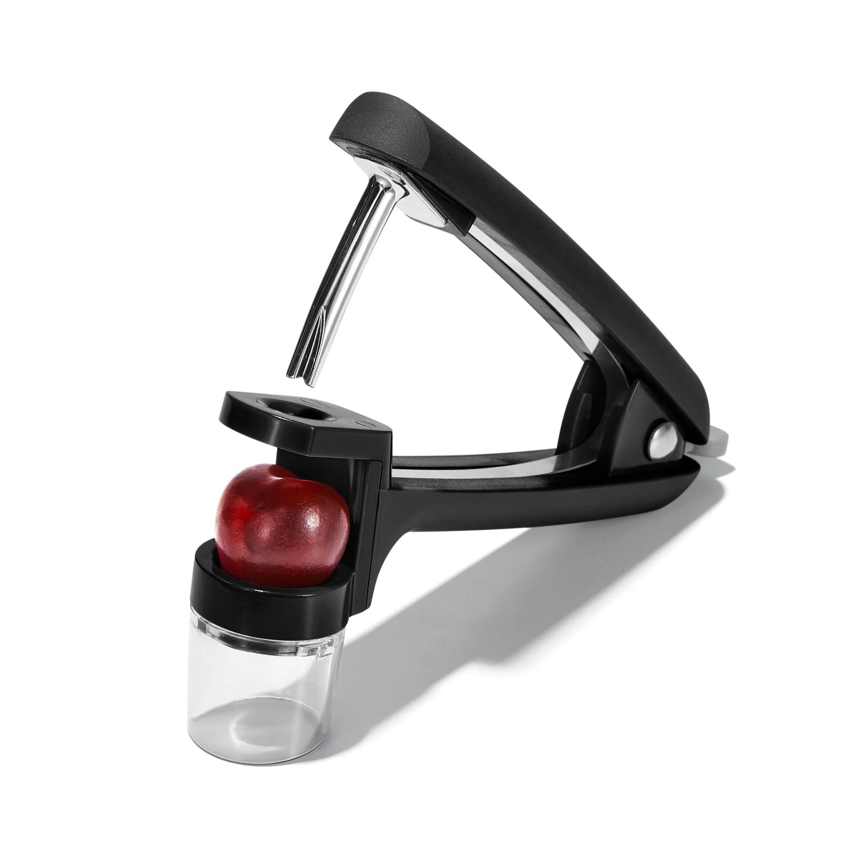 OXO GOOD GRIPS Cherry & Olive Pitter - Stainless Steel Fruit Pitter Tool for Kitchen, Baking & Canning - Easy to Clean & Durable for Home Use