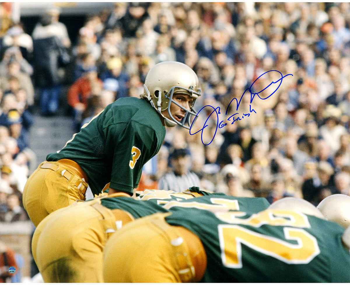 Joe Montana Autographed Notre Dame Football 16x20 Photo - Signed at Line of Scrimmage with 