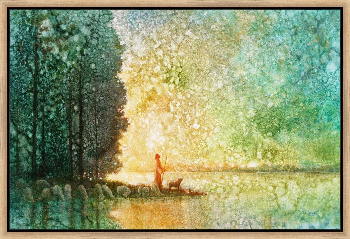 Beside Quiet Waters Gallery Wrap Canvas Art - Handmade Landscape Painting for Home & Office Decor - Perfect for Living Room, Bedroom, or Office Wall Decor