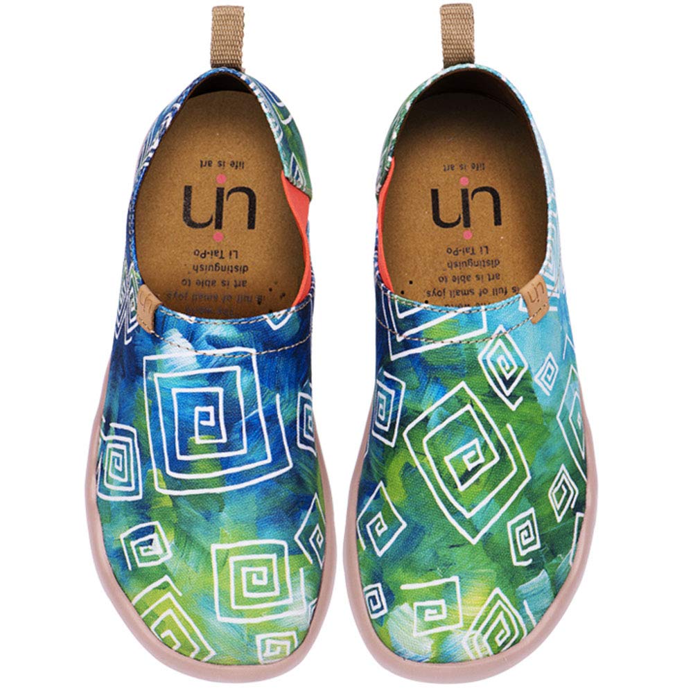 UIN Women's Slip On Sneakers - Knitted Art Painted Casual Loafers - Comfortable Soft Walking Shoes for Women - Perfect for Work, Travel & Everyday Wear