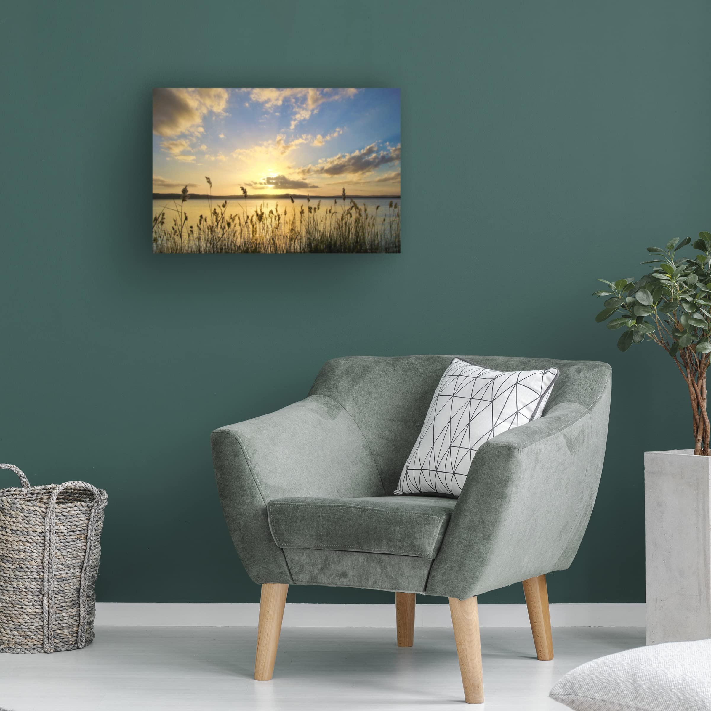 Summer Skies Canvas Wall Art by Beata Czyzowska - Handmade Landscape Painting for Living Room, Bedroom & Office Decor - Trademark Fine Art Collection