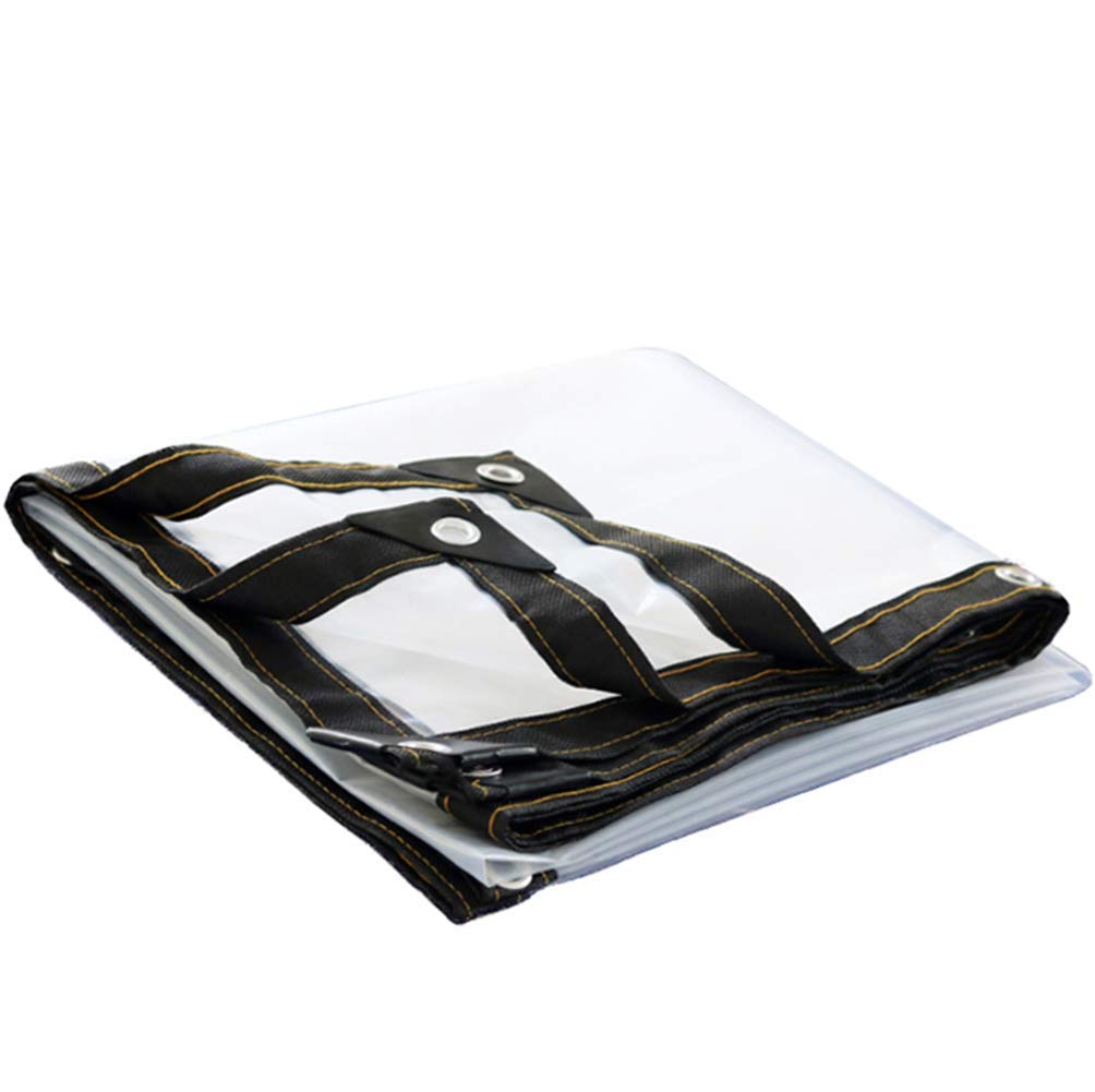 YFMMM Clear Heavy Duty 5 Mil Transparent Tarpaulin - Waterproof & Rainproof with Reinforced Grommets (5x6m/15x18ft) - Ideal for Greenhouse Cover, Construction, Camping & Outdoor Protection