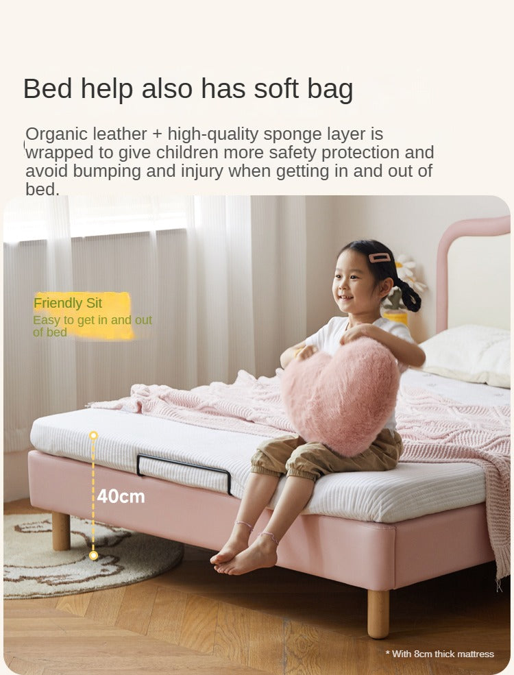 Organic Leather Kids Soft Cloud Bed - Ultra Comfortable & Hypoallergenic Toddler Bed for Nursery, Bedroom, or Playroom - Perfect for Relaxation & Sweet Dreams
