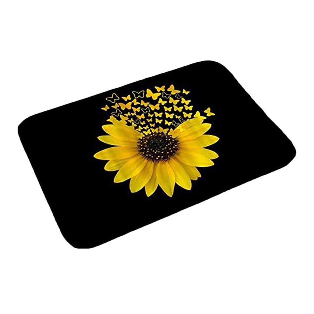 Non-Slip Sunflower Shoulder Doormat Rug - Soft Floor Carpet for Bedroom, Home Decor, Warm Winter Blanket - Perfect for Entryway, Living Room & Cozy Spaces
