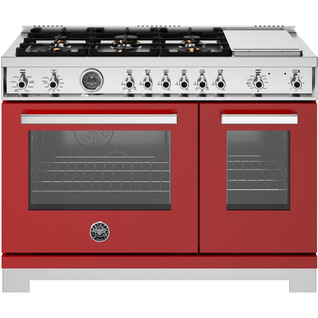 Bertazzoni PRO486BTFEPROT 48-Inch Freestanding Dual Fuel Range - Professional Gas Stove & Electric Oven for Gourmet Cooking - Perfect for Home Chefs & Modern Kitchens