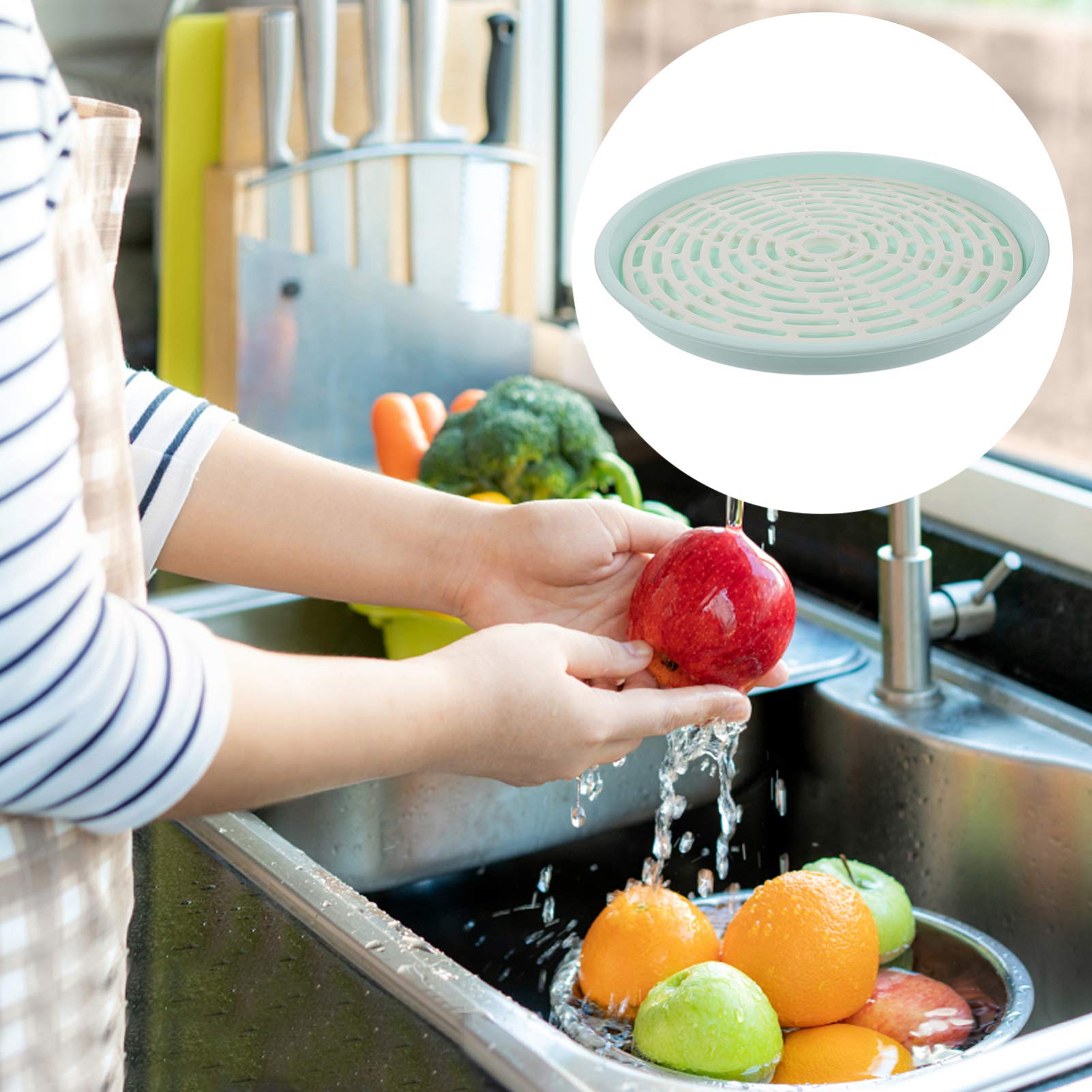 **Stainless Steel Fruit & Vegetable Drainer Tray - Kitchen Dish Drying Rack for Washing, Draining Fruits, Vegetables, Dishes - Perfect for Countertop, Sink & Dish Organizing**