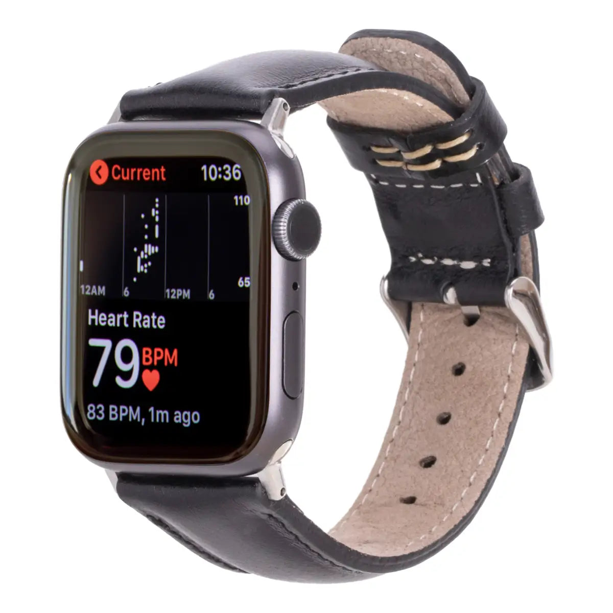 Premium Black Leather Apple Watch Band - Classic & Durable Strap for Apple Watch Series 1-9 - Perfect for Business, Casual & Formal Occasions