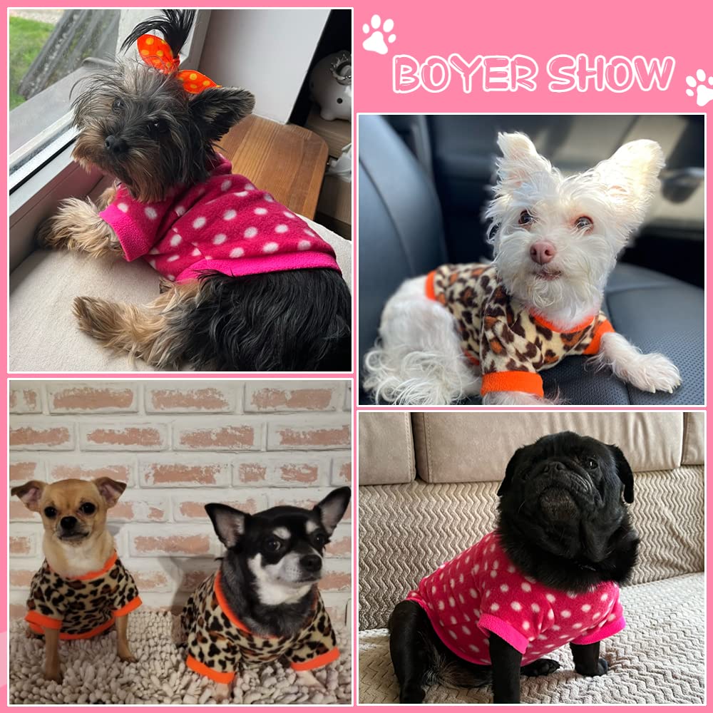 3-Piece Small Dog Sweaters for Yorkie, Chihuahua & Teacup Puppies - XS Fleece Coats for Female Dogs & Cats - Warm Winter Outfits for Indoor & Outdoor Use