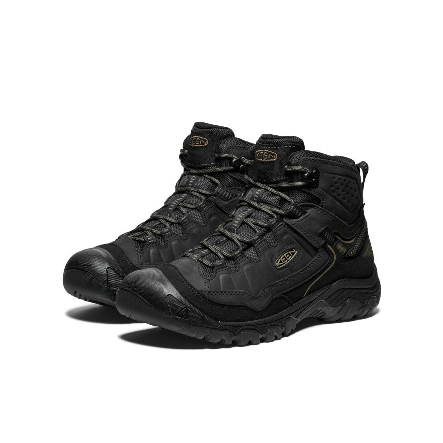 Men's KEEN Targhee IV Waterproof Hiking Boots - Triple Black | Lightweight & Durable Outdoor Shoes for Trail Walking, Camping & Backpacking