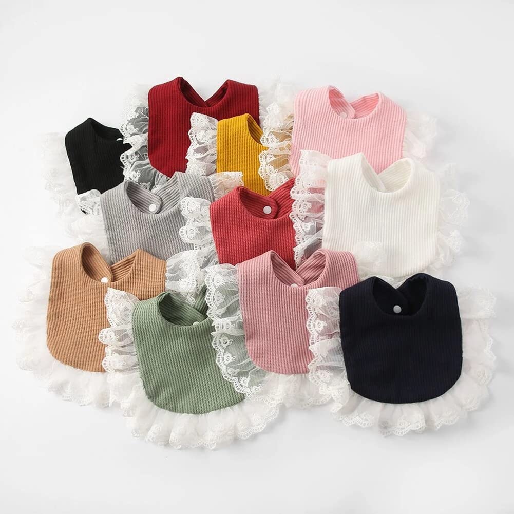 Surakey Baby Muslin Bandana Drool Bibs - Adjustable Soft Cotton Teething Bib for Newborns & Infants, Absorbent Drool Towel & Food Bib - Perfect for Feeding, Teething, and Daily Use (White)