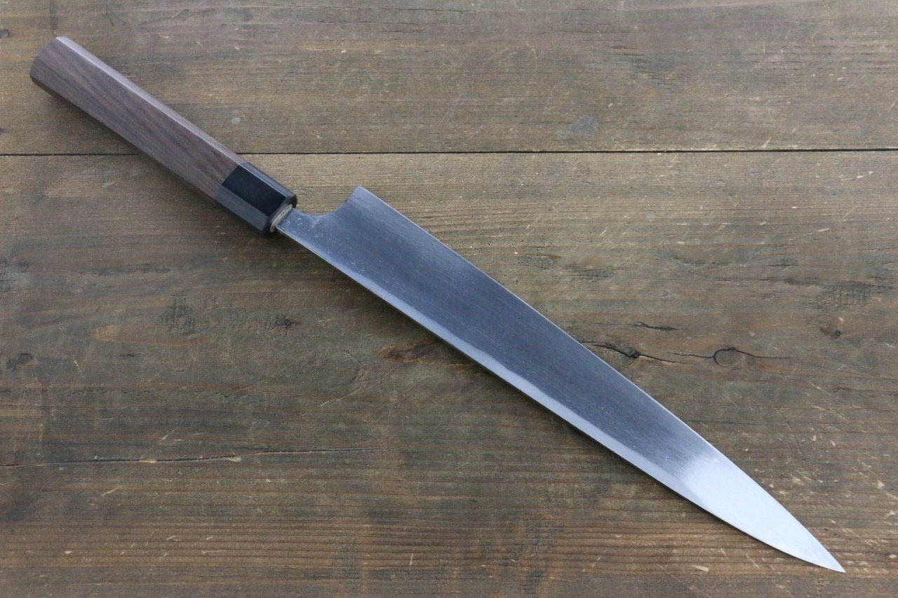 Premium Seisuke Blue Steel No.2 Hammered Kurouchi Yanagiba Sushi Knife 270mm with Exotic Shitan Handle - Perfect for Sushi Chefs & Japanese Cuisine Preparation