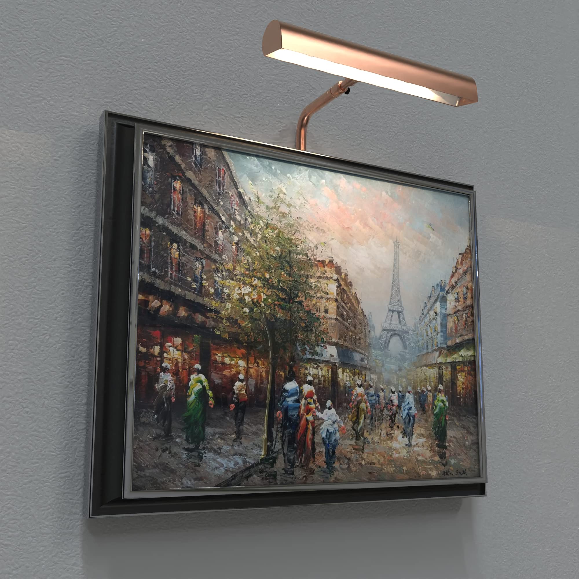 Cocoweb 14 Inch Rose Gold LED Picture Frame Light with Plug-in Adapter - Perfect for Displaying Art, Photos & Memorabilia in Living Rooms, Bedrooms & Offices