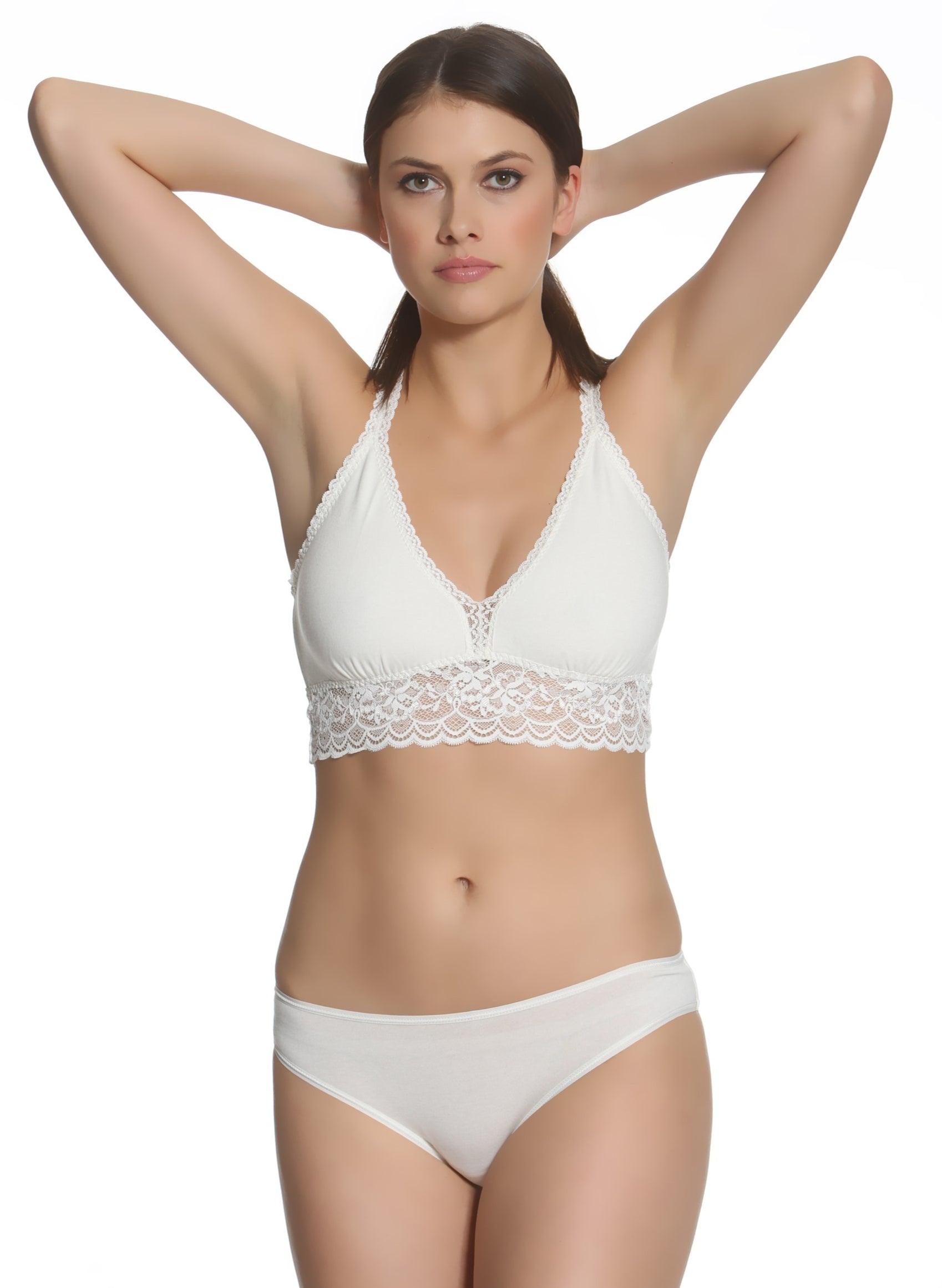 Serena Pima Cotton Long Line Bralette - Wireless Comfort Bra for Women | Soft Breathable Underwear for Yoga, Lounge & Everyday Wear