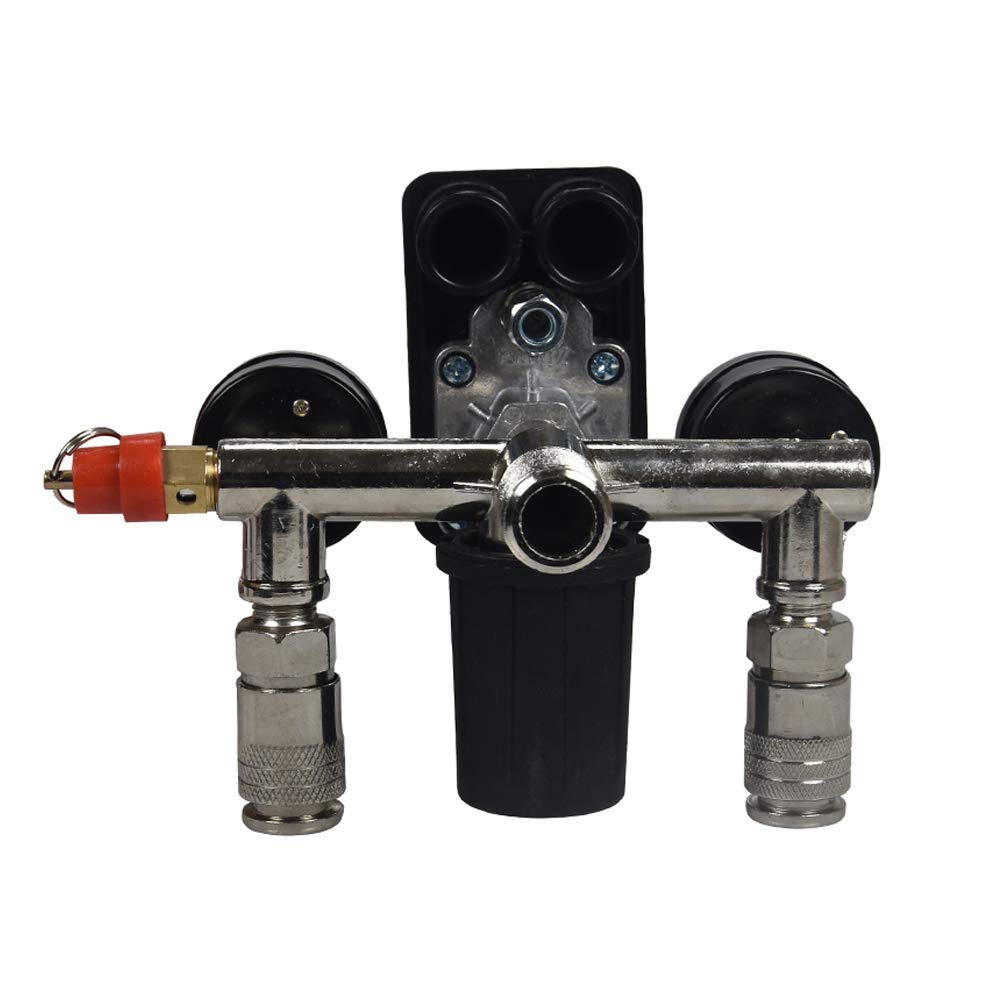 Air Compressor Pressure Switch with Regulator Control Valve & Gauge - Replacement Part for Air Pump Systems | Perfect for Workshop Tools, HVAC Equipment & Industrial Machinery