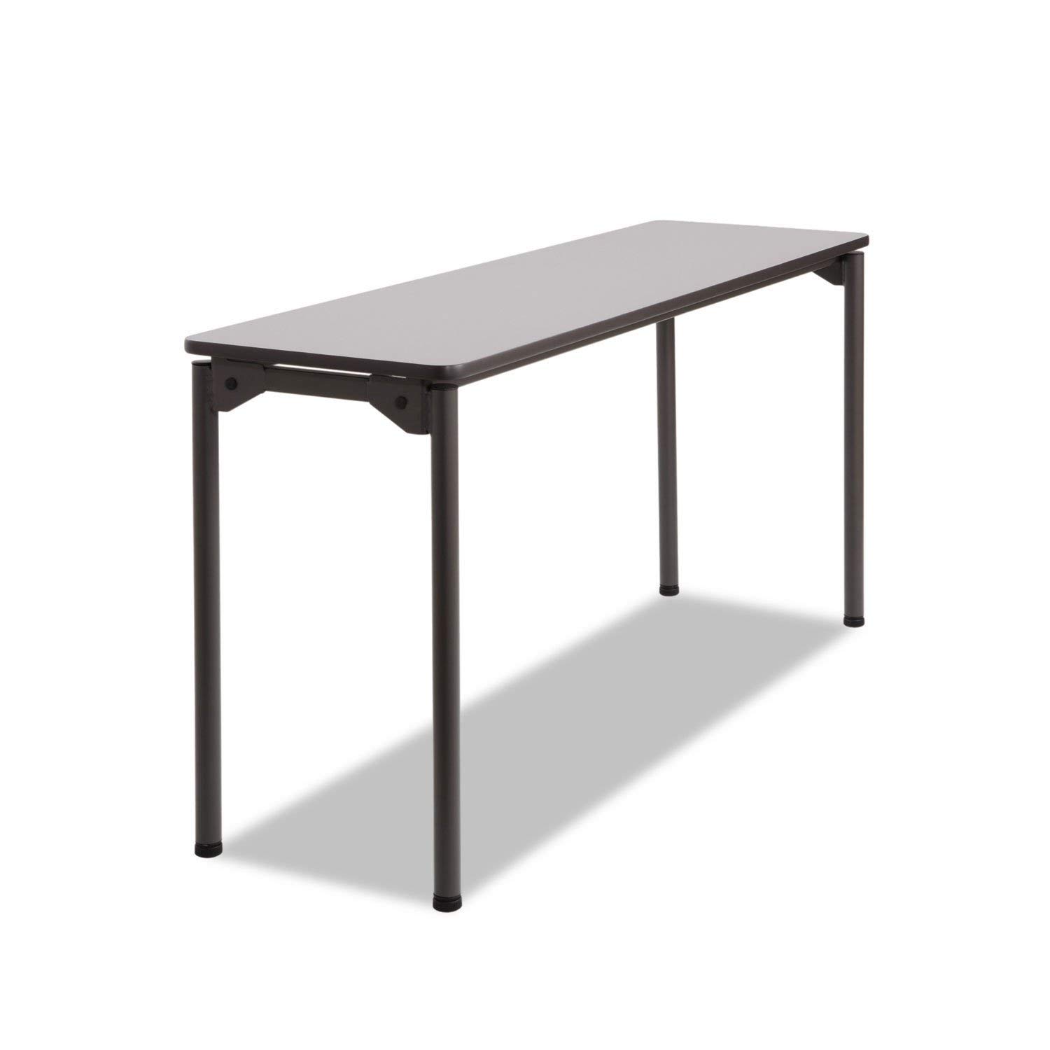 Iceberg Maxx Legroom Wood Folding Table - Gray Open Corner Design, 1000 lbs Weight Capacity, 18