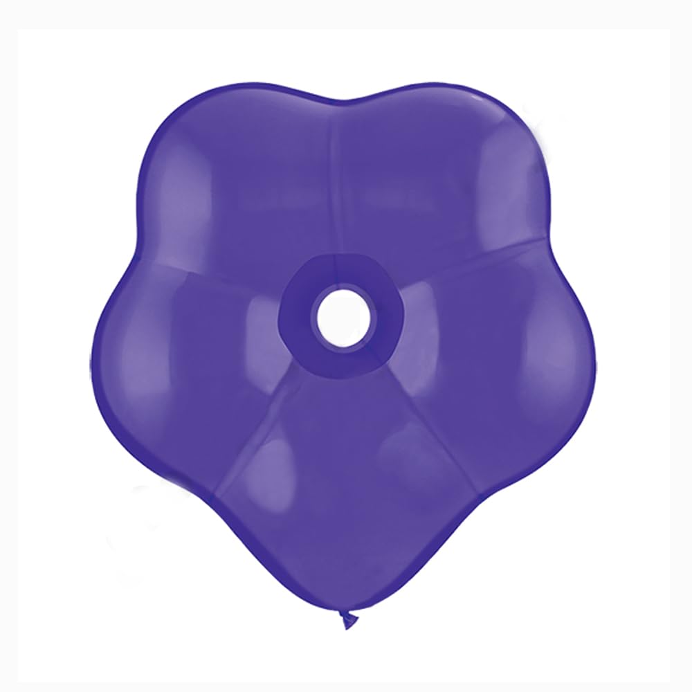 Qualatex 16 Inch Geo Blossom Latex Balloons - Purple Violet (Pack of 5) | Premium Party Decorations for Birthdays, Weddings & Special Events